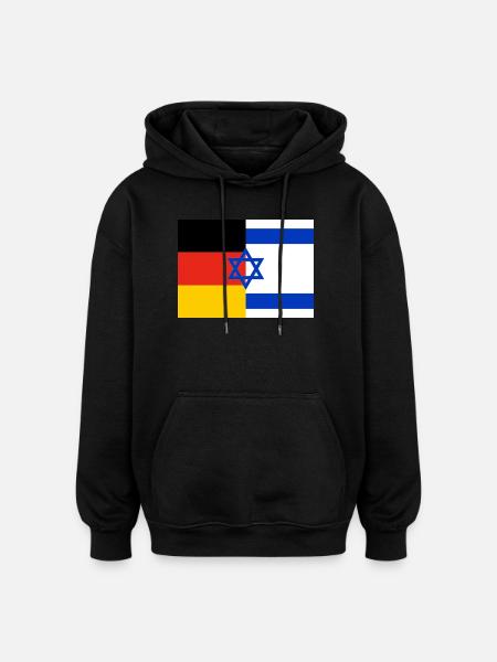 Flag Germany Israel - Oversized Unisex Hoodie - black