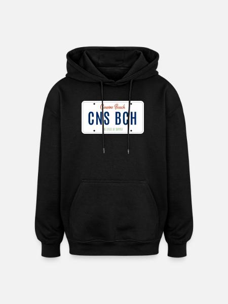 Cousins Beach – License Plate - Oversized Unisex Hoodie - black