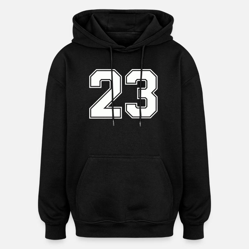 Conception de nombres géométriques 23 - Sweat à capuche oversize unisexe - noir