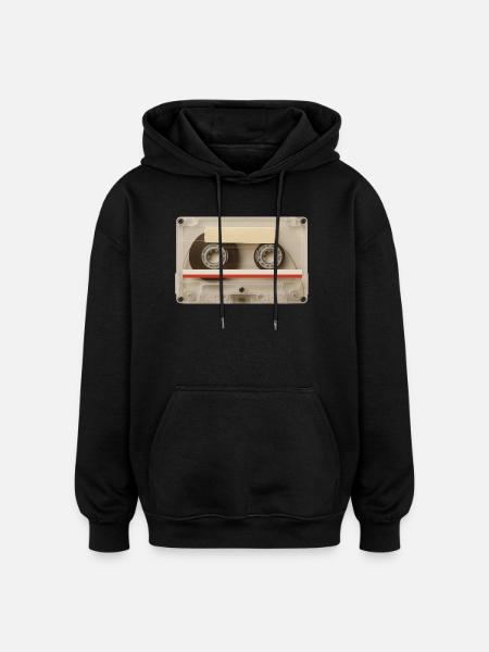 Cassette Transparente – Mixtape Rétro - Sweat à capuche oversize unisexe - noir