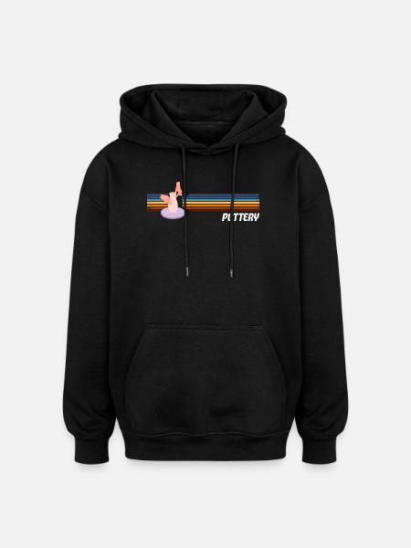 Ceramic Lovers Retro Style Pottery - Oversized Unisex Hoodie - black