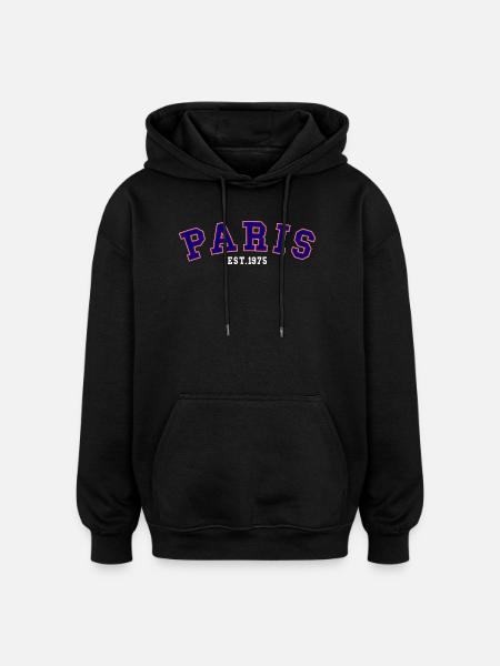 PARIS_EST_1975 - Oversized Unisex Hoodie - Schwarz