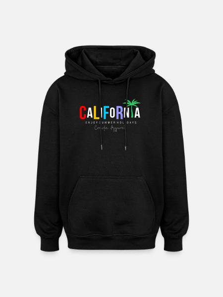 California Holiday Painting - Oversized Unisex Hoodie - black