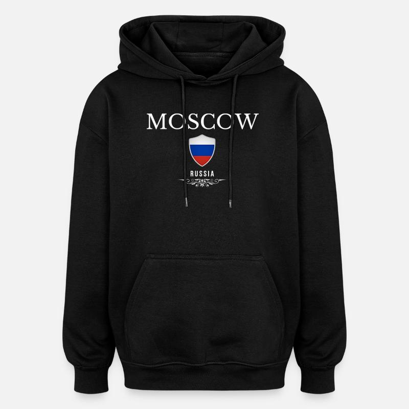 Moscou Russie, souvenir Moscou - Sweat à capuche oversize unisexe - noir