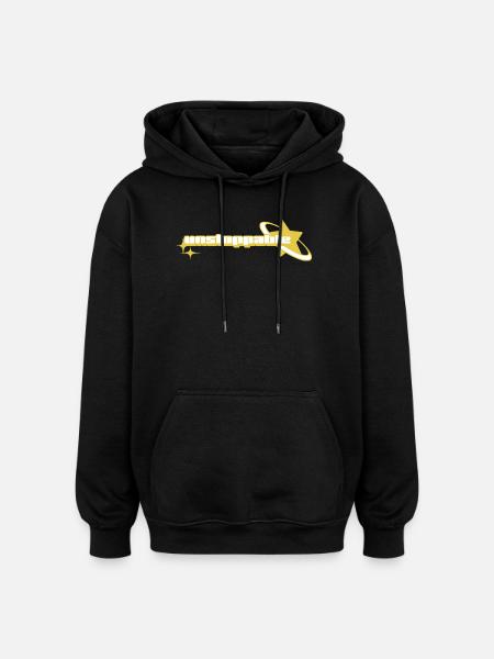 Star Astronaut Design _ Yellow - Oversized Unisex Hoodie - black