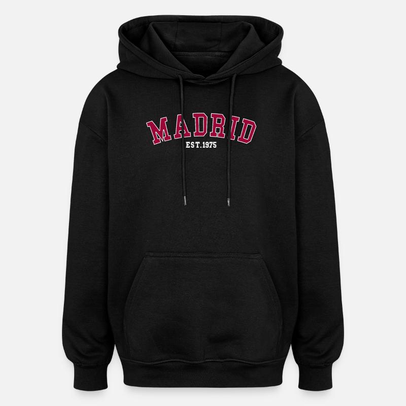 Madrid_Est_1975 - Sweat à capuche oversize unisexe - noir