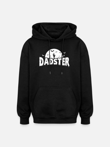 Dadster Funny Spooky Halloween Dad - Oversized Unisex Hoodie - black