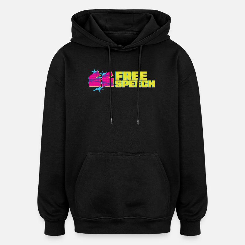 Vibrant graffiti liberté d’expression t-Shirt design - Sweat à capuche oversize unisexe - noir