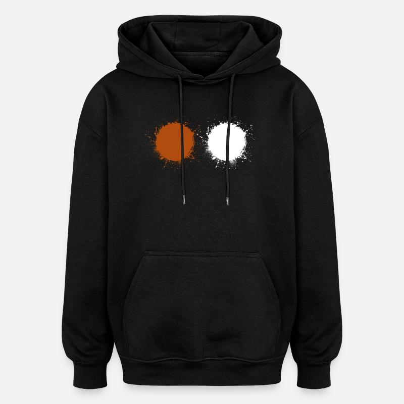 Braun Weiß - Oversized Unisex Hoodie - Schwarz