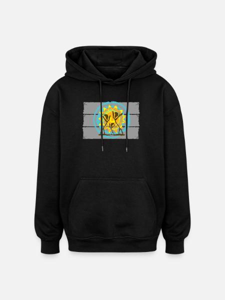 Dancing Silhouettes Sunrise Design - Oversized Unisex Hoodie - black