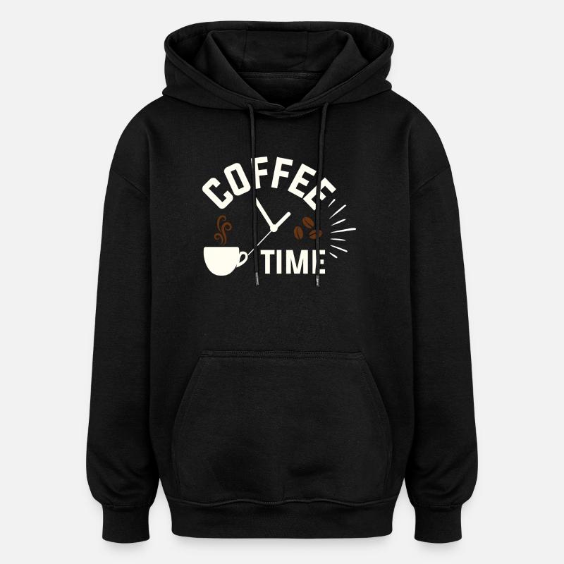 L’heure du café - Sweat à capuche oversize unisexe - noir