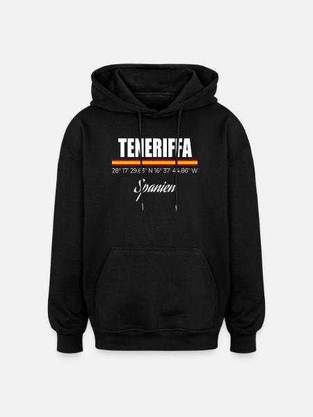 Ténérife - Sweat à capuche oversize unisexe - noir