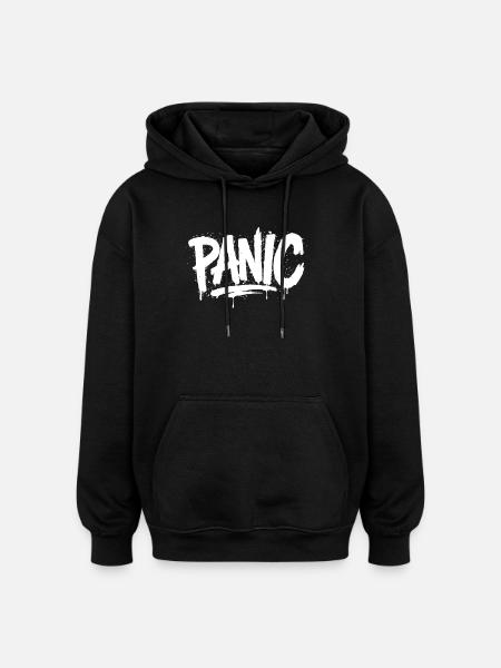 PANIC Expressive Grau-Ästhetik mit Risiko-Bothrin - Oversized Unisex Hoodie - Schwarz