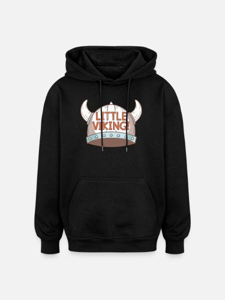 Humorvoller Wikingerhelm für Kinder - Oversized Unisex Hoodie - Schwarz