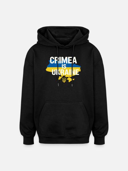Crimea Is Ukraine Banner - Oversized Unisex Hoodie - black