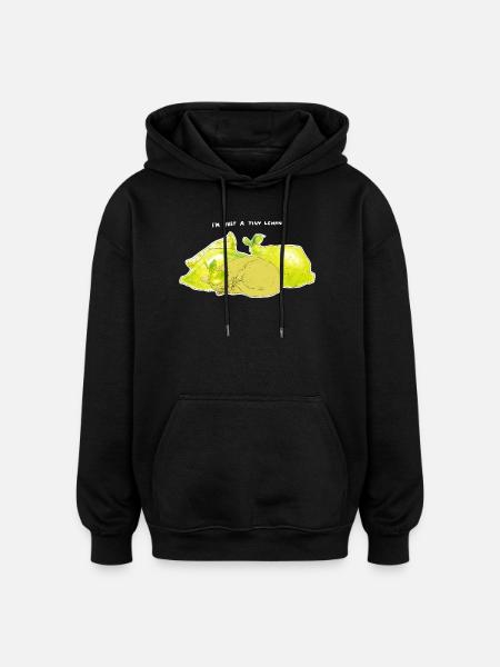 JUST A TINY LEMON - Oversized Unisex Hoodie - black