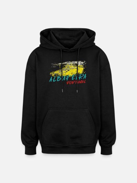 Illustration Albufeira Praia dos Barcos - Oversized Unisex Hoodie - black