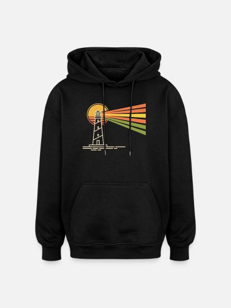 phare - Sweat à capuche oversize unisexe - noir