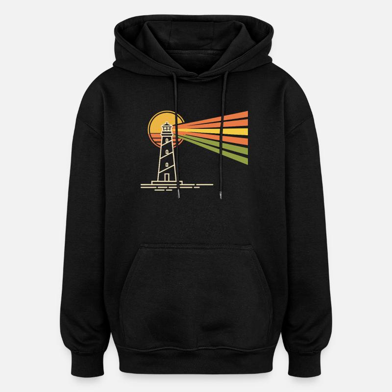 Leuchtturm - Oversized Unisex Hoodie - Schwarz
