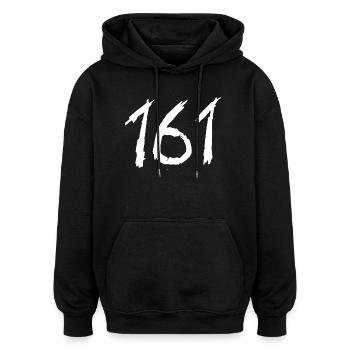 161 Handbrush Ziffern AfA - Oversized Unisex Hoodie - Schwarz - Vorne - Noah (186cm)