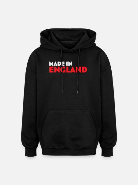 Made in England Emblem Tee - Oversized Unisex Hoodie - black