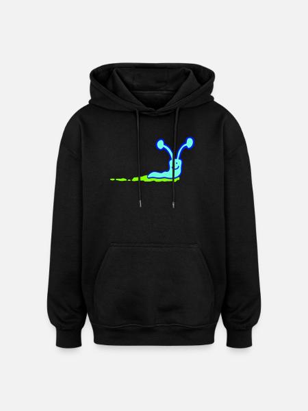 Slak, Slijm, Trail, Schattig, Schattig, Gelukkig Cool - Oversized uniseks hoodie - zwart