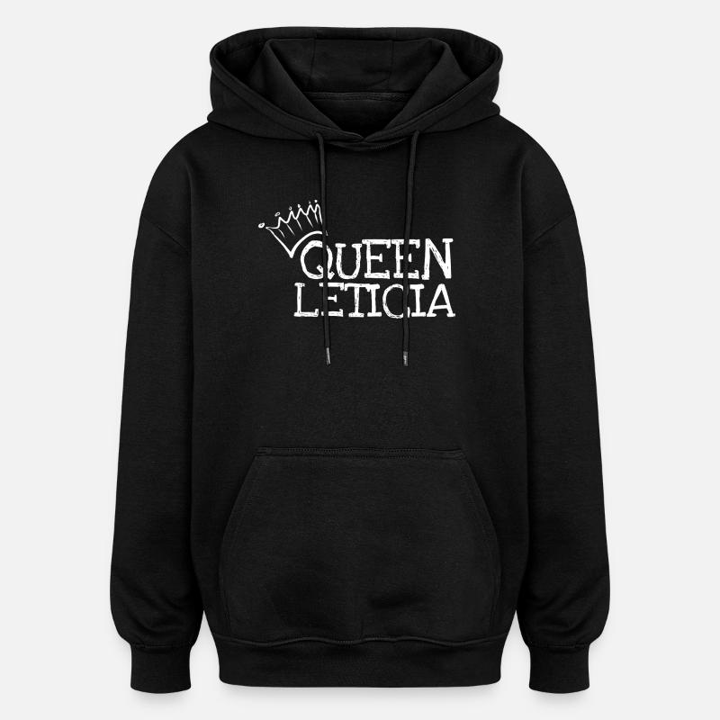 Prénom Leticia - Sweat à capuche oversize unisexe - noir