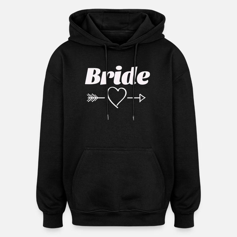 Bridal Heart Arrow Design - Oversized Unisex Hoodie - black