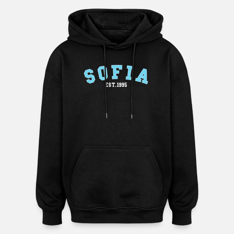 Sofia_Est_1995 - Sweat à capuche oversize unisexe - noir