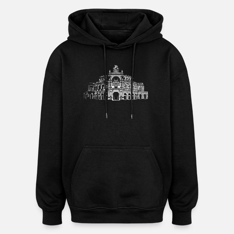 Semperoper Dresde Architecture Art - Sweat à capuche oversize unisexe - noir