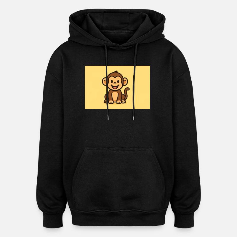 Singe - Sweat à capuche oversize unisexe - noir