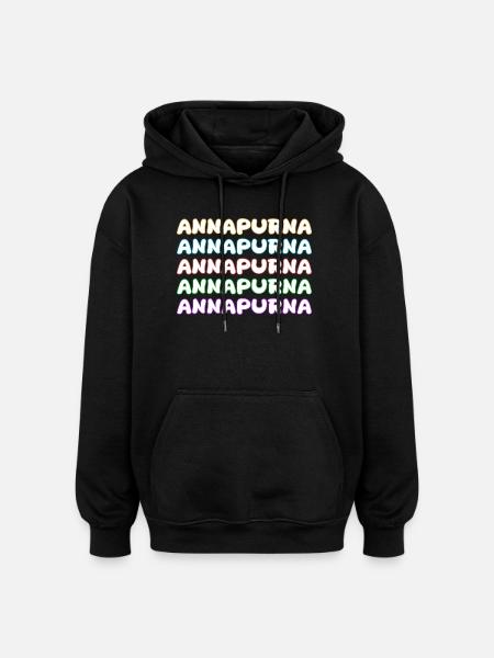 Climbing Annapurna - Oversized Unisex Hoodie - black