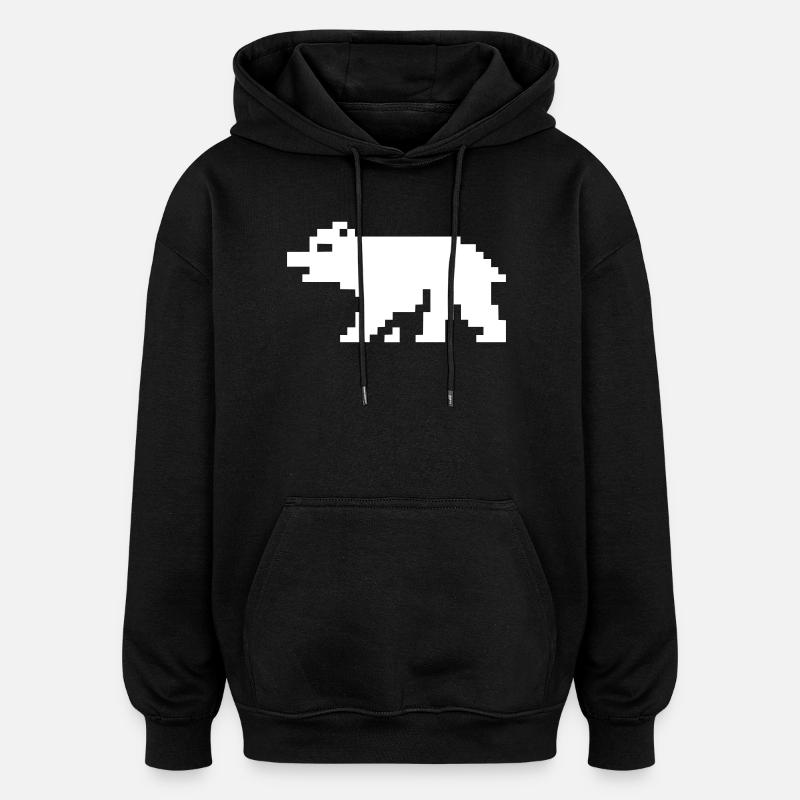 8bit pixel bear - Oversized Unisex Hoodie - black