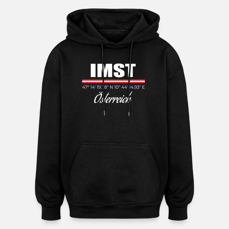 Imst - Sweat à capuche oversize unisexe - noir