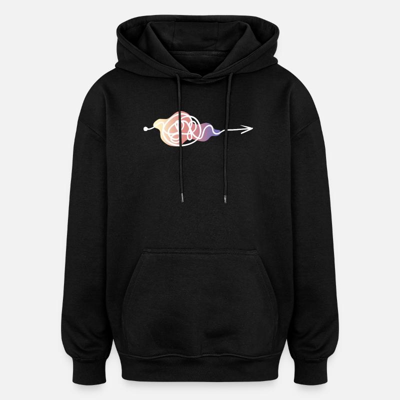 Pastelllinien Pfeildesign - Oversized Unisex Hoodie - Schwarz