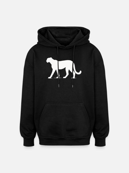 Guépard - Sweat à capuche oversize unisexe - noir