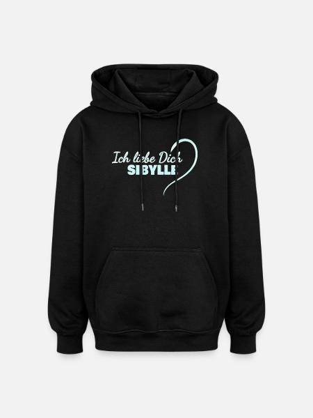 LoveYou, Sibylle - Sweat à capuche oversize unisexe - noir