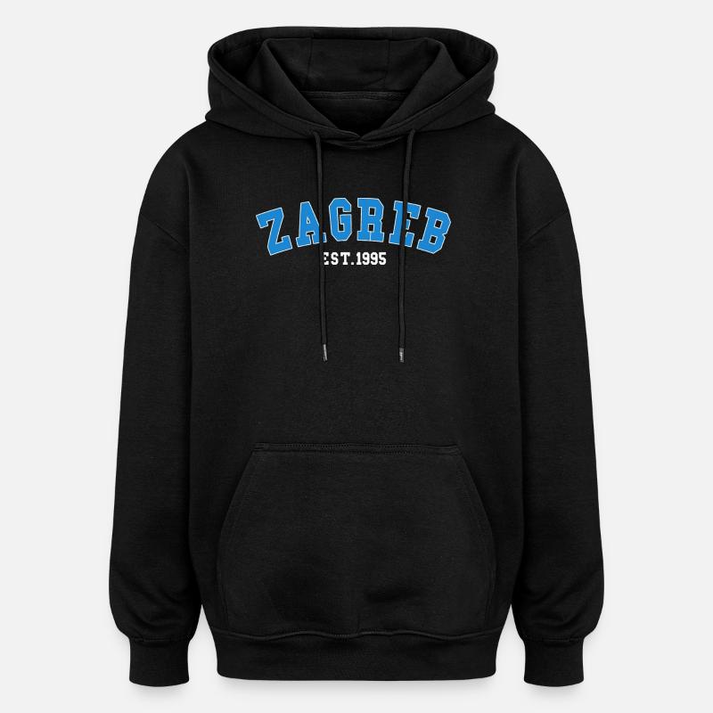 Zagreb Est.1995 - Sweat à capuche oversize unisexe - noir
