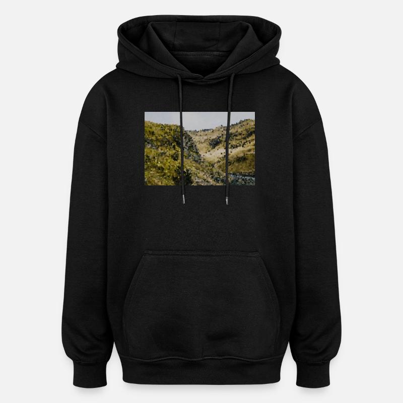 Hill Country Impression Backdrop - Oversized Unisex Hoodie - black