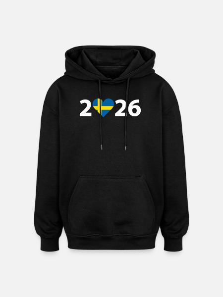 J’aime Suède 2026, Suède 2026 - Sweat à capuche oversize unisexe - noir