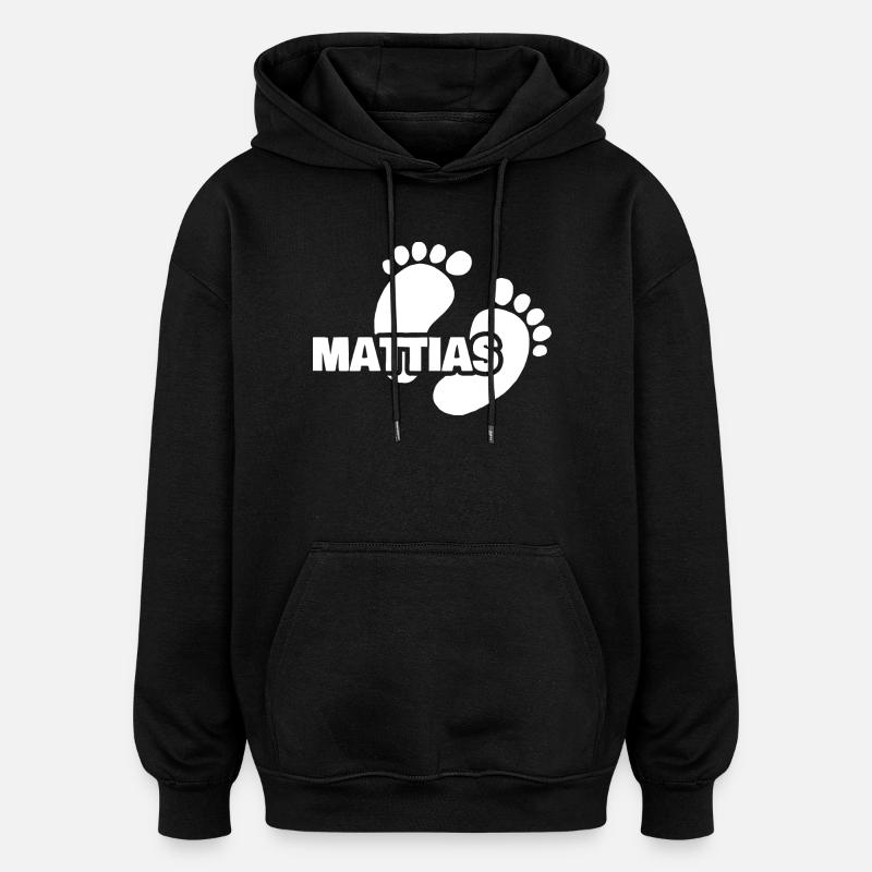 Naissance de Mattias - Sweat à capuche oversize unisexe - noir