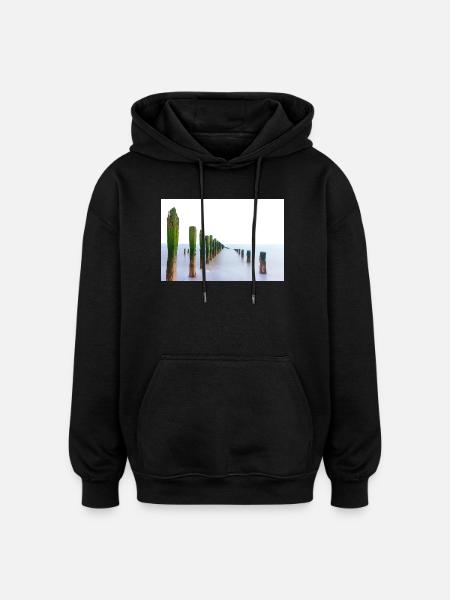 Long exposure spurn point - Oversized Unisex Hoodie - black