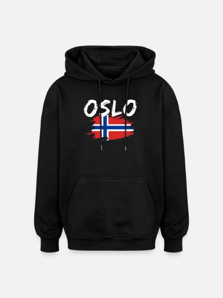 Oslo, Norway - Oversized Unisex Hoodie - black
