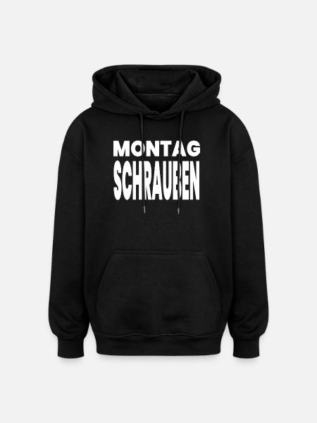 Schrauben - Oversized Unisex Hoodie - Schwarz