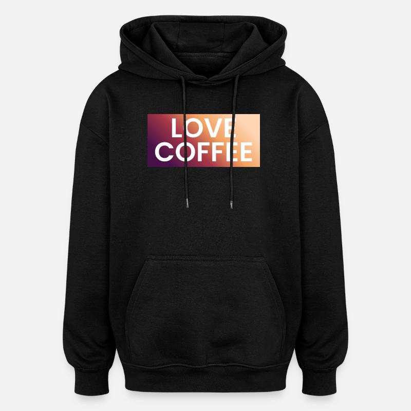 Café Amour en Dégradé - Sweat à capuche oversize unisexe - noir