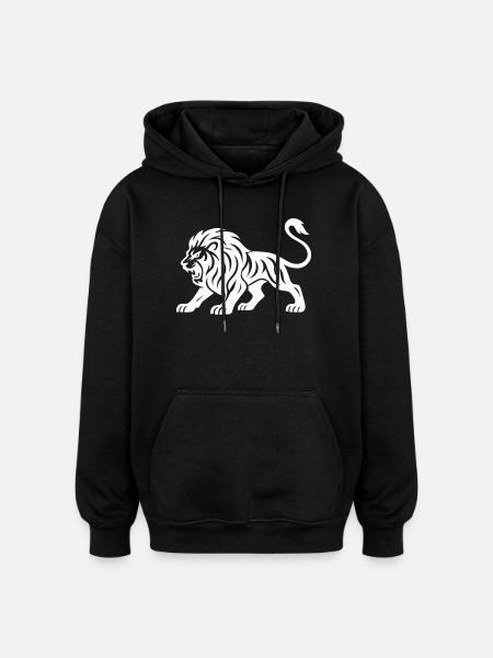 Silhouette de tigre - Sweat à capuche oversize unisexe - noir