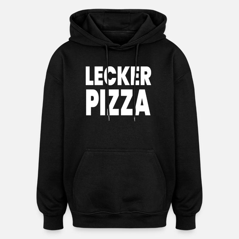 Pizza - Sweat à capuche oversize unisexe - noir