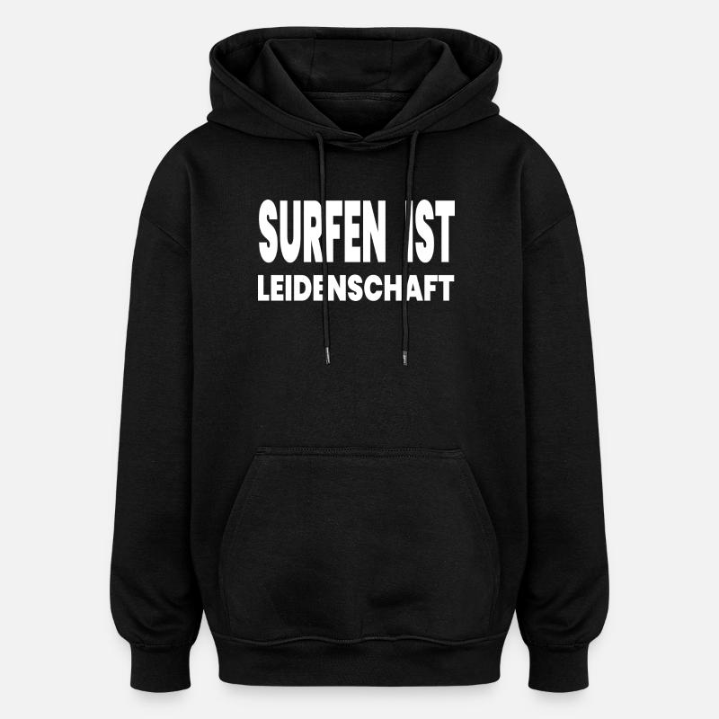 Surfen - Oversized Unisex Hoodie - Schwarz