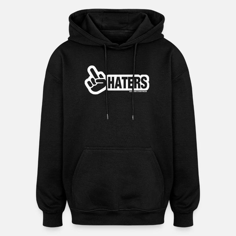Haters Peace Sign Design - Sweat à capuche oversize unisexe - noir