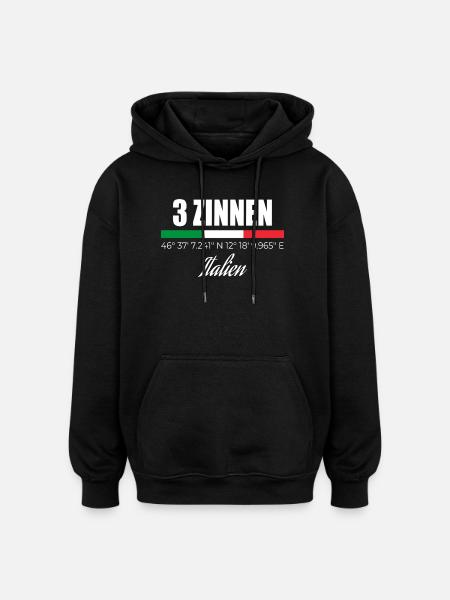 3 Pics - Sweat à capuche oversize unisexe - noir